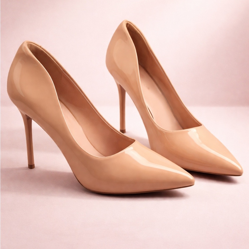 SHEIN Glossy Nude Heels